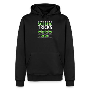 Stubborn Sheltie Tricks - Men’s Premium Organic Hoodie - black - Front - Nico (187cm)