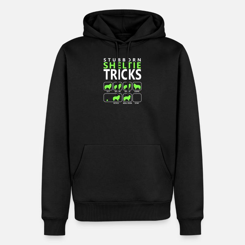 Hartnäckige Sheltie-Tricks - Männer Premium Bio Hoodie - Schwarz