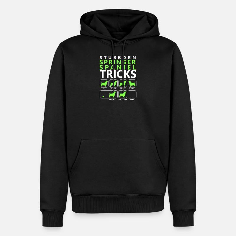 Hartnäckige Springer Spaniel Tricks - Männer Premium Bio Hoodie - Schwarz