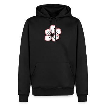 Sakura Kirschblüte - Männer Premium Bio Hoodie - Schwarz - Vorne - Nico (187cm)
