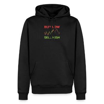 Gift for Trader Stockbroker Share Stock Buy - Men’s Premium Organic Hoodie - black - Front - Nico (187cm)