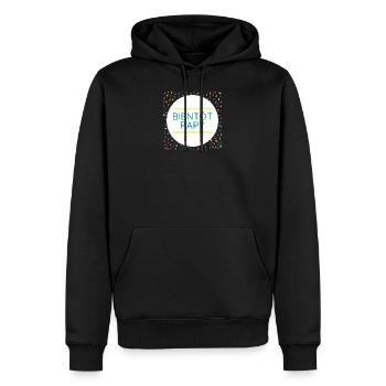 Bientôt papy - Sweat à capuche Premium bio Homme - noir - Devant - Nico (187cm)
