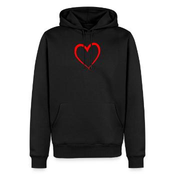 Red heart, simple and elegant. In love - Men’s Premium Organic Hoodie - black - Front - Nico (187cm)