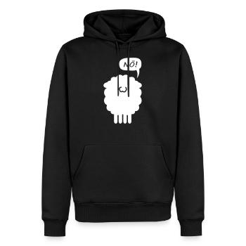 Schaf Statement Nö! - Männer Premium Bio Hoodie - Schwarz - Vorne - Nico (187cm)