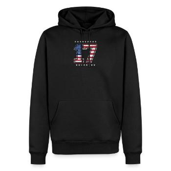 Patriot Number 17 - Men’s Premium Organic Hoodie - black - Front - Nico (187cm)