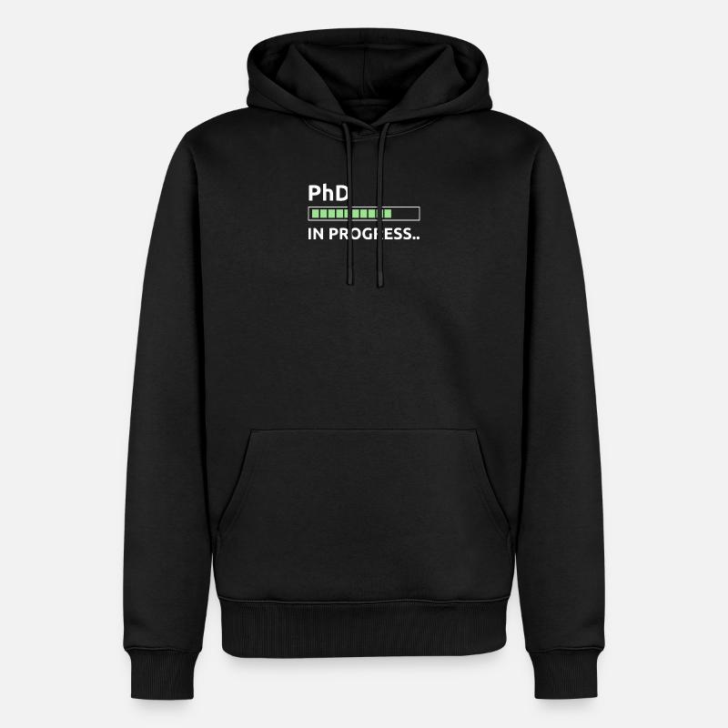 PhD in progress - Männer Premium Bio Hoodie - Schwarz