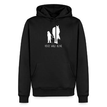 Cheval cadeau fille équitation cavalier - Sweat à capuche Premium bio Homme - noir - Devant - Nico (187cm)