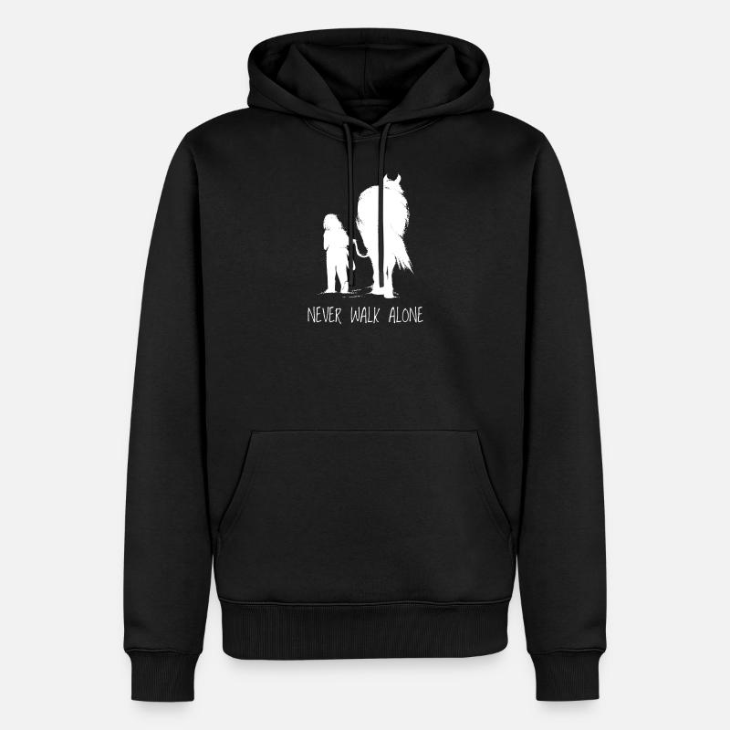 Pferde Geschenk Mädchen Reiten Reiterin - Männer Premium Bio Hoodie - Schwarz