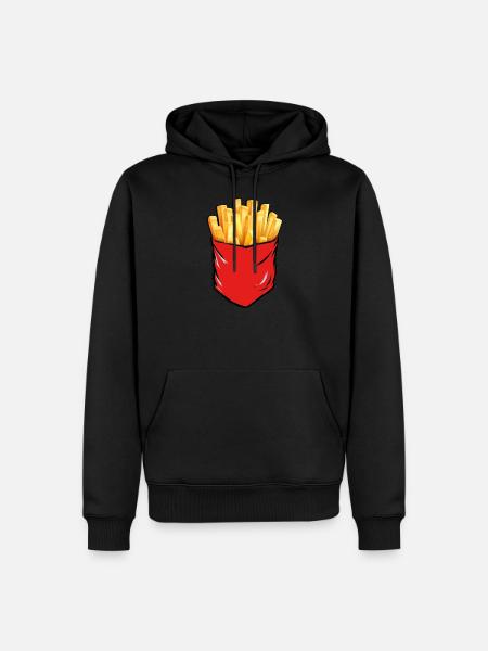 Frites pocket - Sweat à capuche Premium bio Homme - noir