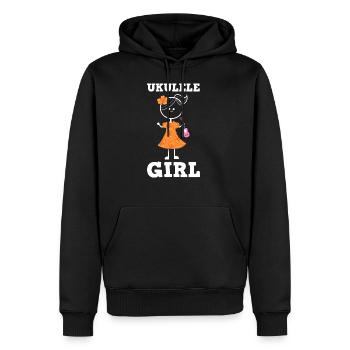 Ukulélé fille mère fille tante - Sweat à capuche Premium bio Homme - noir - Devant - Nico (187cm)