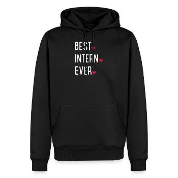 best intern ever - Männer Premium Bio Hoodie - Schwarz - Vorne - Nico (187cm)