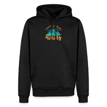Just A Girl Who Loves Hiking Funny Hiker Adventure - Sweat à capuche Premium bio Homme - noir - Devant - Nico (187cm)