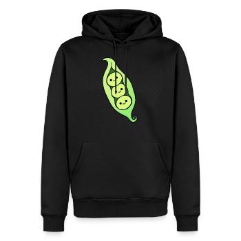 Erbsen - Männer Premium Bio Hoodie - Schwarz - Vorne - Nico (187cm)
