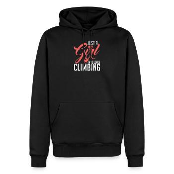 Climber Bouldering Just A Girl Who Loves Climbing - Männer Premium Bio Hoodie - Schwarz - Vorne - Nico (187cm)