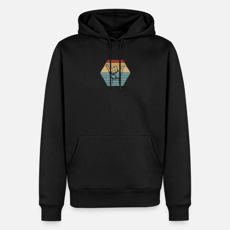 Surf shaka, surf design - Sweat à capuche Premium bio Homme - noir