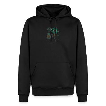 Computer chip, CPU heart - Computer Geek - Männer Premium Bio Hoodie - Schwarz - Vorne - Nico (187cm)