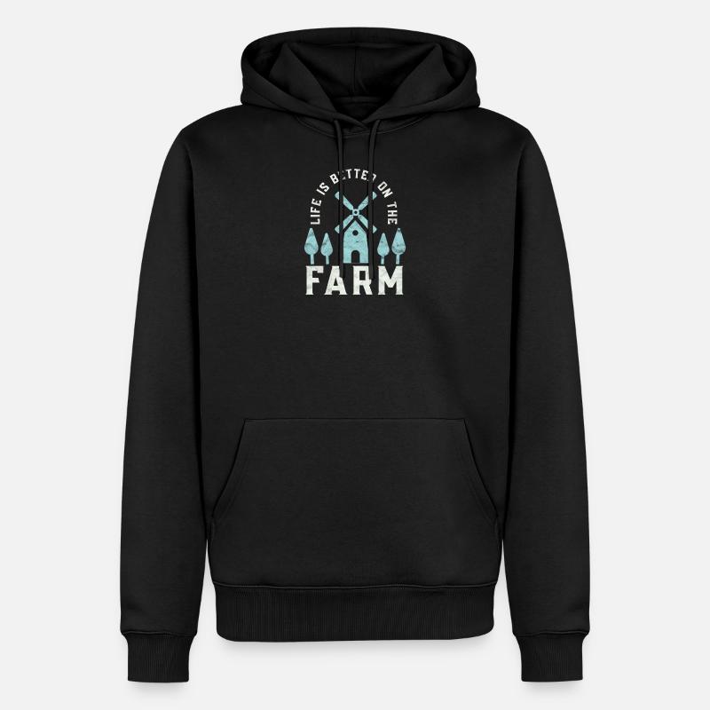 Farming Life is Better On The Farm Farmer Arable - Sweat à capuche Premium bio Homme - noir
