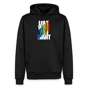 Love who you want LGBTQ Pride Month Gay - Sweat à capuche Premium bio Homme - noir - Devant - Nico (187cm)