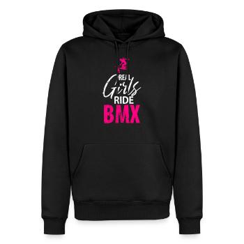 BMX - Sweat à capuche Premium bio Homme - noir - Devant - Nico (187cm)