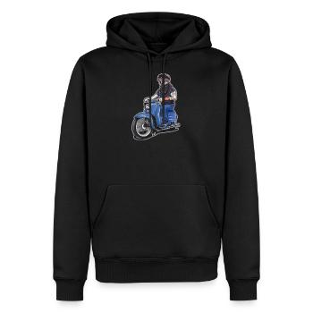 Zweitackt forever - Männer Premium Bio Hoodie - Schwarz - Vorne - Nico (187cm)