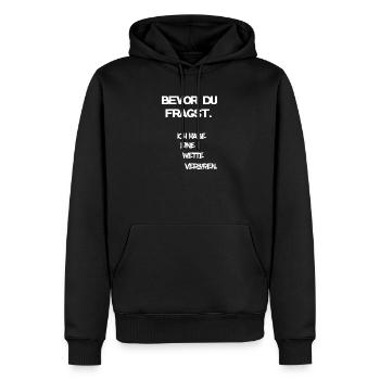 Wette verloren - Männer Premium Bio Hoodie - Schwarz - Vorne - Nico (187cm)