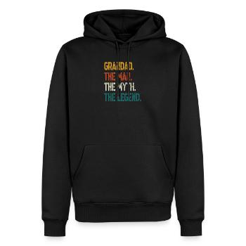 Grand-père L’homme Le mythe La légende T-shirt - Sweat à capuche Premium bio Homme - noir - Devant - Nico (187cm)