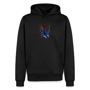 Dunk éclair : Basket électrique - Sweat à capuche Premium bio Homme - noir - Devant - Nico (187cm)