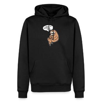 Relax Tier Statement Faultier Zoo Faul Schlafen - Männer Premium Bio Hoodie - Schwarz - Vorne - Nico (187cm)