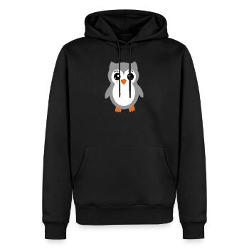 graue Eule - Männer Premium Bio Hoodie - Schwarz - Vorne - Nico (187cm)
