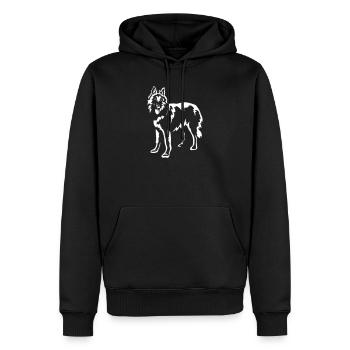 Tervueren « Black Edition » - Sweat à capuche Premium bio Homme - noir - Devant - Nico (187cm)