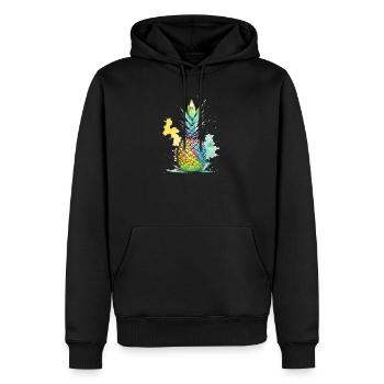Ananas - Männer Premium Bio Hoodie - Schwarz - Vorne - Nico (187cm)