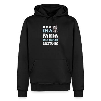 Panda Panda Ours - Sweat à capuche Premium bio Homme - noir - Devant - Nico (187cm)