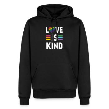Pride Month LGBT - Liebe ist nett - Männer Premium Bio Hoodie - Schwarz - Vorne - Nico (187cm)