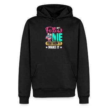 design de patins à roulettes - Sweat à capuche Premium bio Homme - noir - Devant - Nico (187cm)