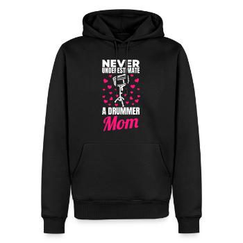 Drum Player Mother - Men’s Premium Organic Hoodie - black - Front - Nico (187cm)