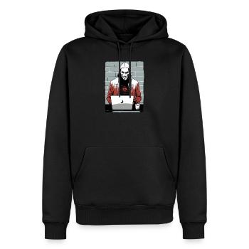 Pirate anonyme - Sweat à capuche Premium bio Homme - noir - Devant - Nico (187cm)