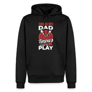 Dieser Darter Vater weiß wie man spielt - Männer Premium Bio Hoodie - Schwarz - Vorne - Nico (187cm)