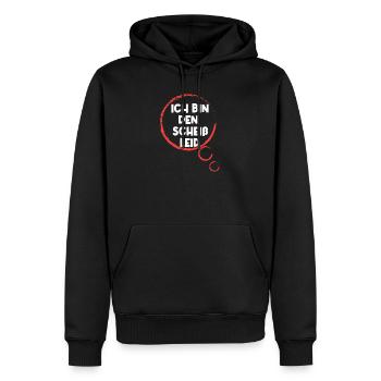 Gleichgültig Egal Statement Ist Mir Wurscht - Männer Premium Bio Hoodie - Schwarz - Vorne - Nico (187cm)