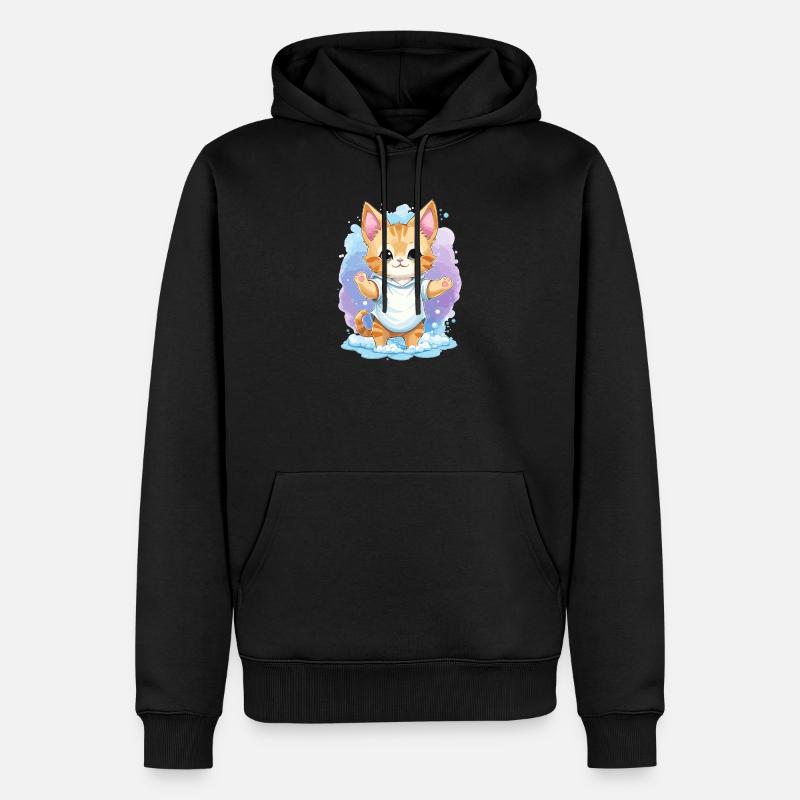 Mignon bébé chat - Sweat à capuche Premium bio Homme - noir