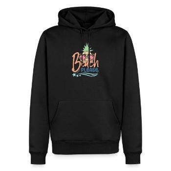 Plage s’il vous plaît - Sweat à capuche Premium bio Homme - noir - Devant - Nico (187cm)