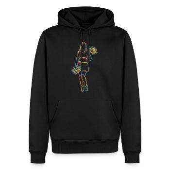 Croquis de pom-pom girl - Sweat à capuche Premium bio Homme - noir - Devant - Nico (187cm)