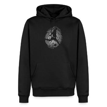fingerabdruck Fußball DNA Daumen Symbol icon Spiel - Männer Premium Bio Hoodie - Schwarz - Vorne - Nico (187cm)