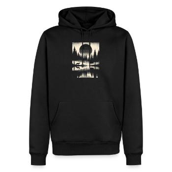 FOX IN THE FOREST - Men’s Premium Organic Hoodie - black - Front - Nico (187cm)