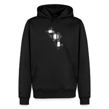 Schaltkreis Netzkunst - Männer Premium Bio Hoodie - Schwarz - Vorne - Nico (187cm)