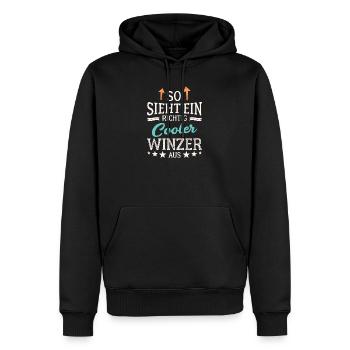 So sieht ein cooler Winzer aus Kellerei Wein - Männer Premium Bio Hoodie - Schwarz - Vorne - Nico (187cm)