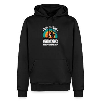 Motocrossfahrer Geschenke Motocross Biker Sprüche - Männer Premium Bio Hoodie - Schwarz - Vorne - Nico (187cm)