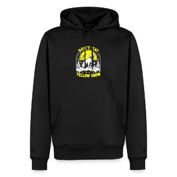 Dont eat yellow snow - Männer Premium Bio Hoodie - Schwarz - Vorne - Nico (187cm)