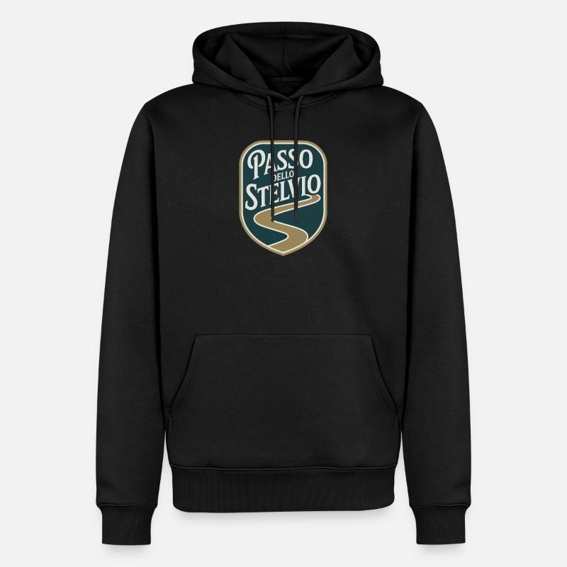 Passo dello Stelvio Cyclisme - Sweat à capuche Premium bio Homme - noir