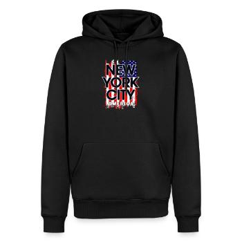 Conception du drapeau de la ville de New York - Sweat à capuche Premium bio Homme - noir - Devant - Nico (187cm)