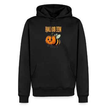 Hallobeen - la reine d’Halloween | Calembour - Sweat à capuche Premium bio Homme - noir - Devant - Nico (187cm)